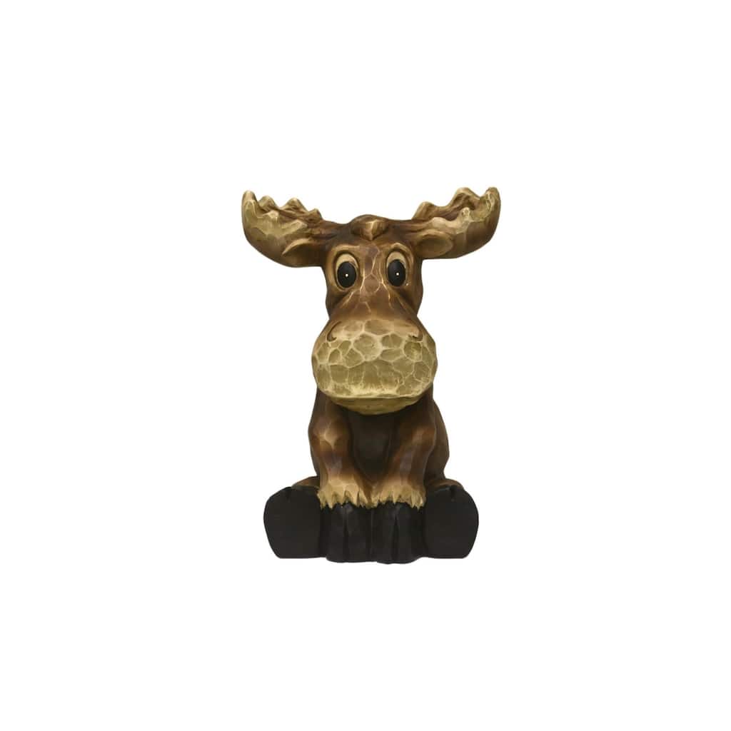Sitting Moose Outdoor Patio Decoration - 12"