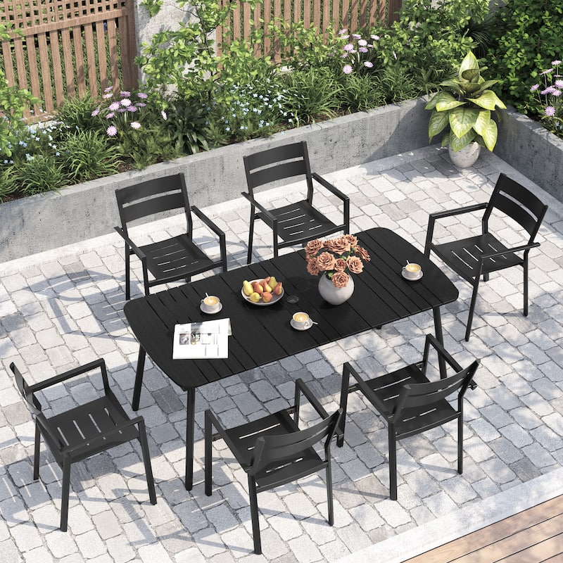 VredHom Outdoor Rectangular Aluminum Dining Table