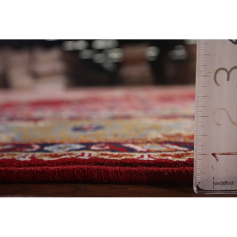 Floral Red Paisley Kashan Turkish Area Rug Machine Made Carpet - 9'8" x 12'10"