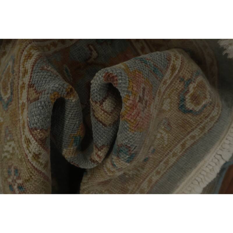 Hand Knotted Oriental 100% Wool Carpet Traditional All-Over Navy Blue & Blues Ziegler Area Rug - 3' 10'' X 2' 0''