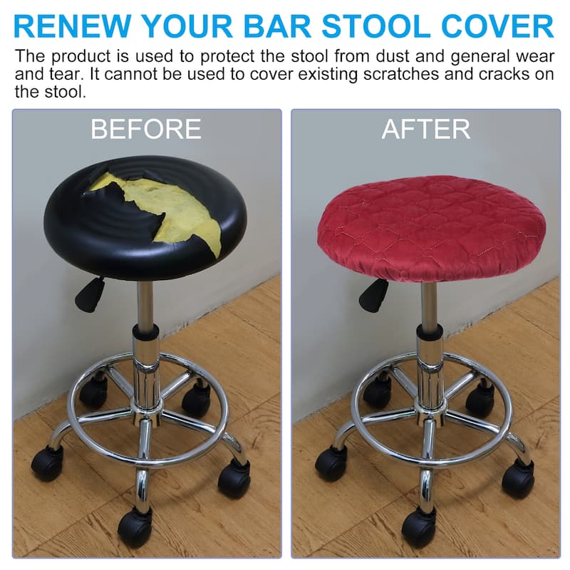 4Pcs Bar Stool Cover, Elastic Bar Stool Seat Covers for 10"-13" Chair