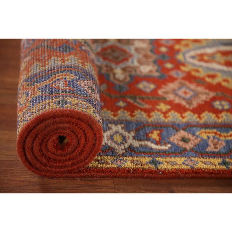 Geometric Kazak Indian Runner Rug Hand-knotted Wool Carpet - 2'8"x 10'0"