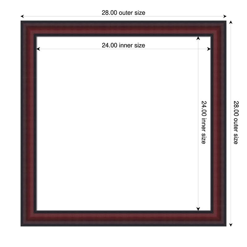 Dalat Framed Dry Erase Magnetic Board - 28 x 28 in - Dalat Cherry