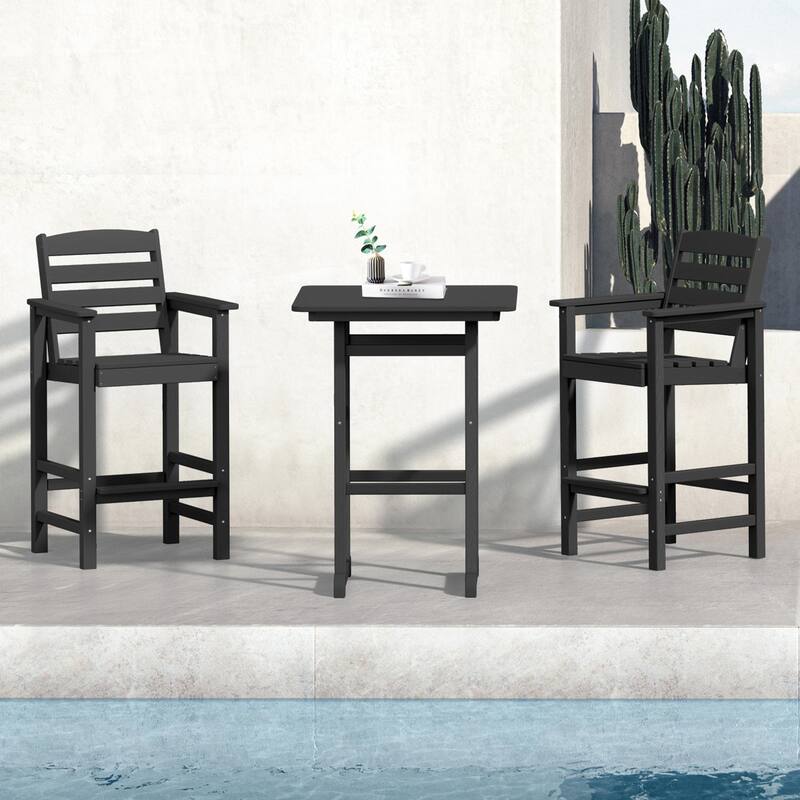 Plastic Tall adirondack Chair Set Of 3-Piece Patio Conversation Set
