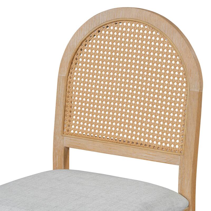 5-Piece Round Dining Table Set for 4, Retro Extendable dining table set with 4 Upholstered Chairs