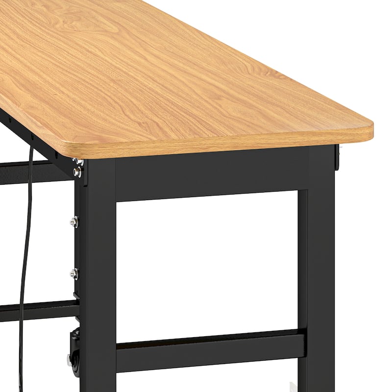 48"/60'' Work Bench for Garage with Pegboard & Power Outlets, 1600 LBS Load Capacity Ideal for Workshop