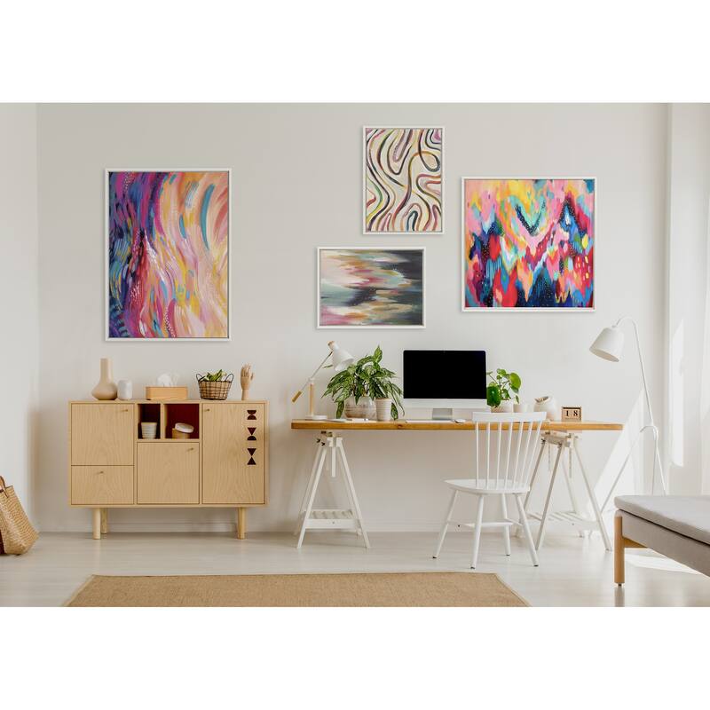 Kate and Laurel Sylvie EV Brushstroke 100 Frame Canvas by Jessi Raulet