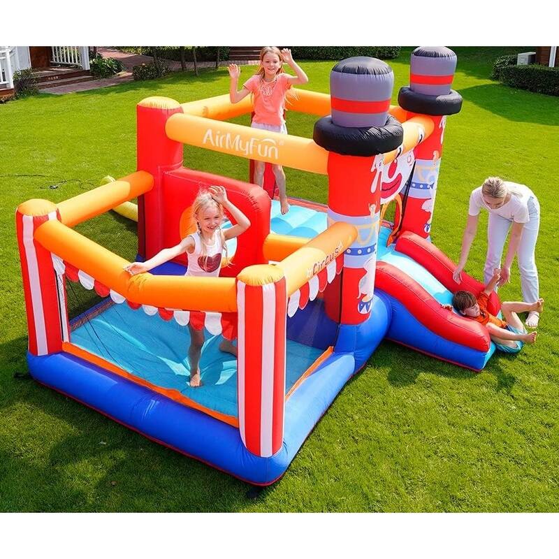 Bounce House & Bounce Castle for Kids, Inflatable Bounce House with Blower, Bouncing Area and Slide,Cute Clown Theme (Oxford)