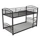 preview thumbnail 39 of 43, Friendly Design Twin Over Twin Metal Frame Bunk Bed Kids House Bed with Slide,Stairs,Two Separate Small Beds