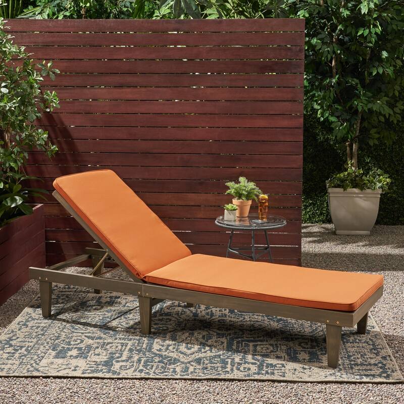 Waterproof Chaise Lounge Cushion Orange Outdoor Patio Furniture Cover