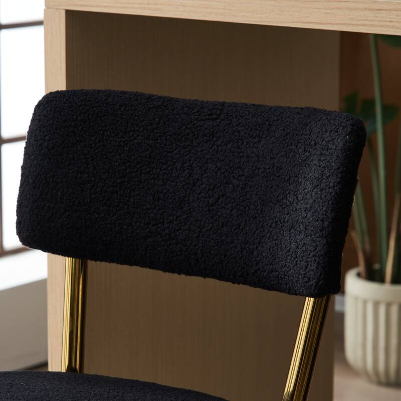 Fabric Upholstered Bar Stools Set of 2, Counter Height Bar Stools with Back, Kitchen Island Chairs with Metal Legs