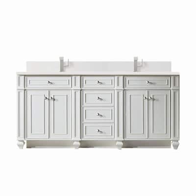 James Martin Vanities 157-V72-1WZ Bristol 72" Double Basin Walnut Wood