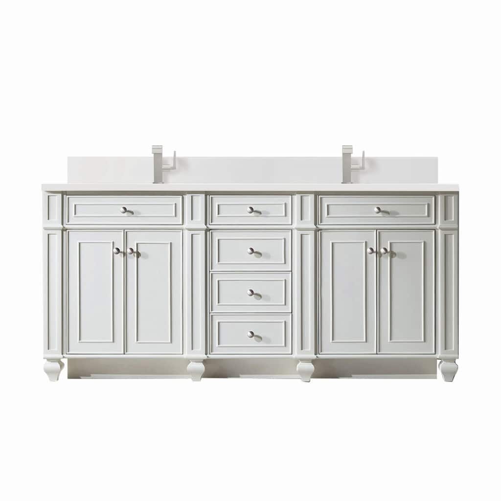 James Martin Vanities 157-V72-1WZ Bristol 72" Double Basin Walnut Wood