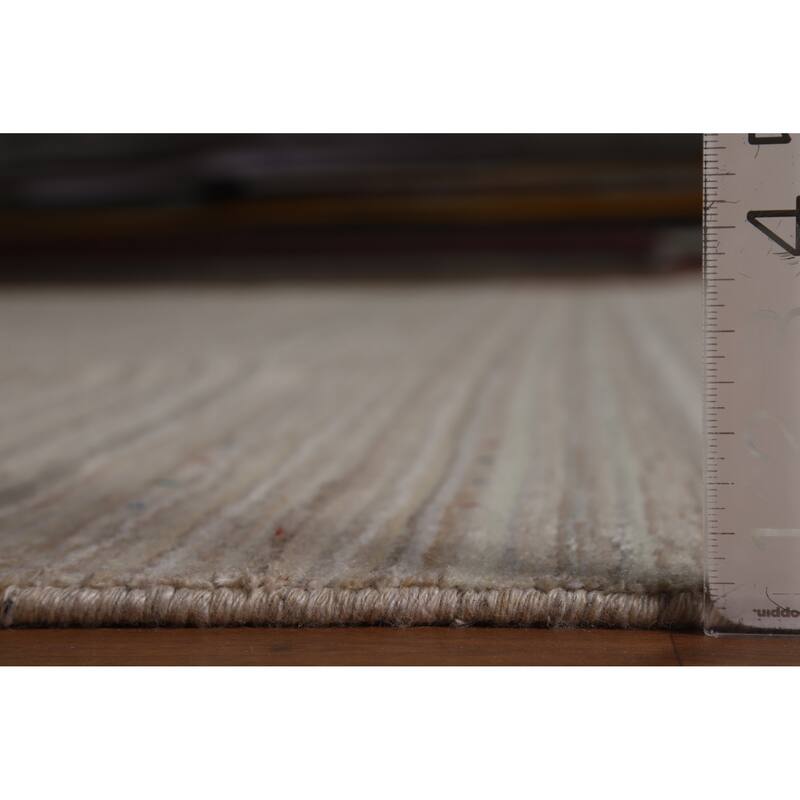 Striped Wool Gabbeh Indian Area Rug 9x12 - 9' x 12'