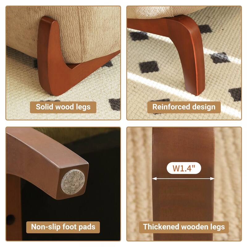 Accent Chair with Solid Wood Legs