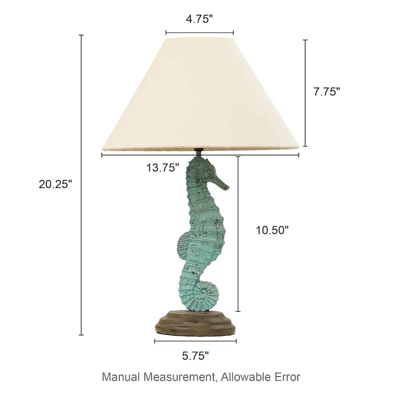 Glitzhome Polyresin Farmhouse Truck Seahorse Table Lamp Fall Thanksgiving Gifts