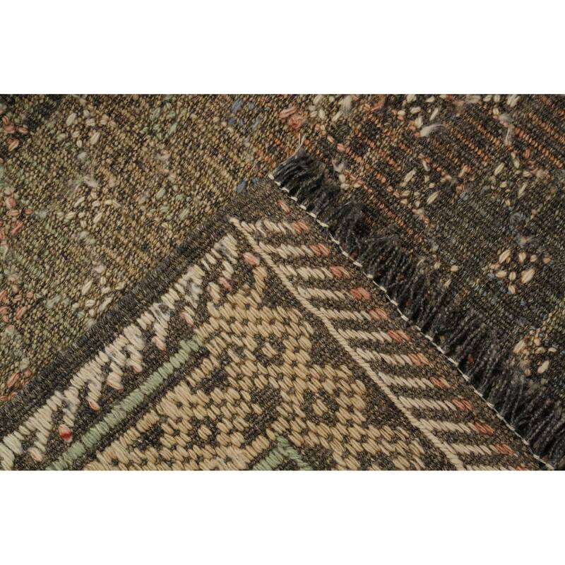 Hand Woven Oriental 100% Wool Carpet Southwestern Tribal Multi-Colored Kilim Area Rug - 11' 0'' X 5' 3''
