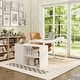 preview thumbnail 53 of 62, L-shaped executive desk With 3 Drawers for Home and Office White