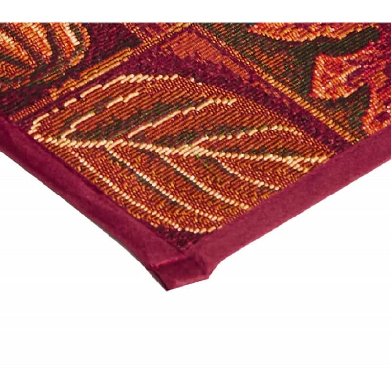 Violet Linen Fall Harvest Collection - Tapestry Pumpkins and Autumn Leaves Design - 19" X 27" Area Rug - 19" x 27"