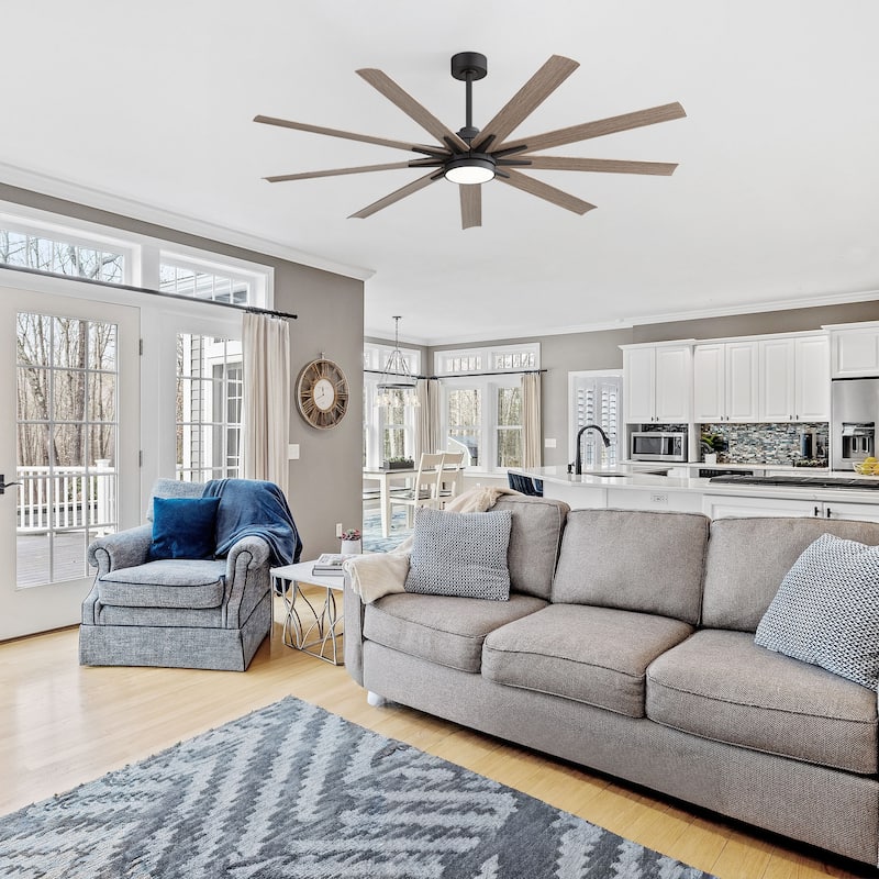 65" Modern Integrated LED Ceiling Fan with Light and Remote