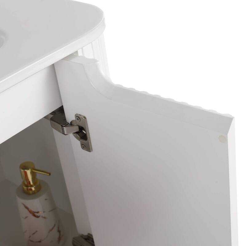 Caskvalley Modern Bathroom Vanity with Straight Fluted Design - Sink Included