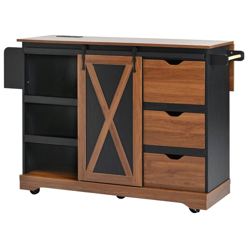 Farmhouse Kitchen Island with Drop Leaf by Harper&Bright Designs