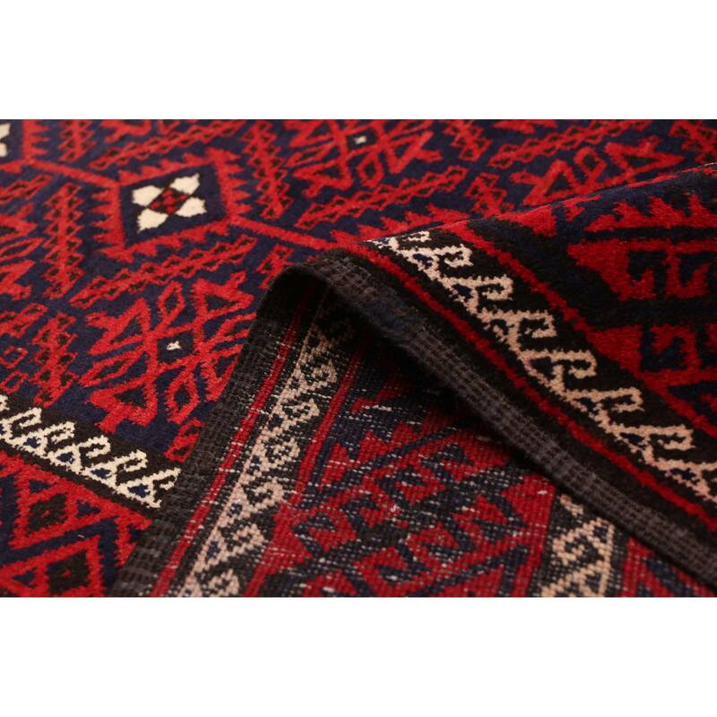 ECARPETGALLERY Hand-knotted Teimani Red Wool Rug - 4'2 x 7'8