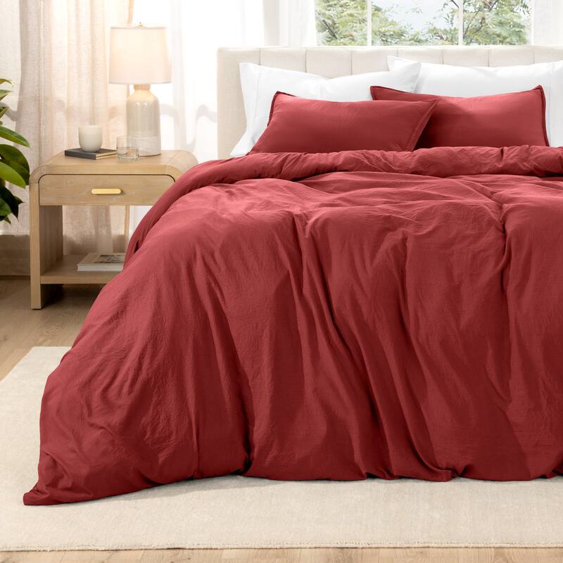 Bare Home Premium Washed Microfiber Duvet Cover and Sham Set