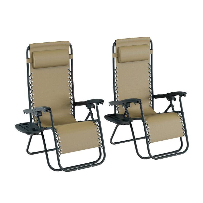 Hastings Home Set of 2 Zero Gravity Chairs - 63.5" x 25" x 43"