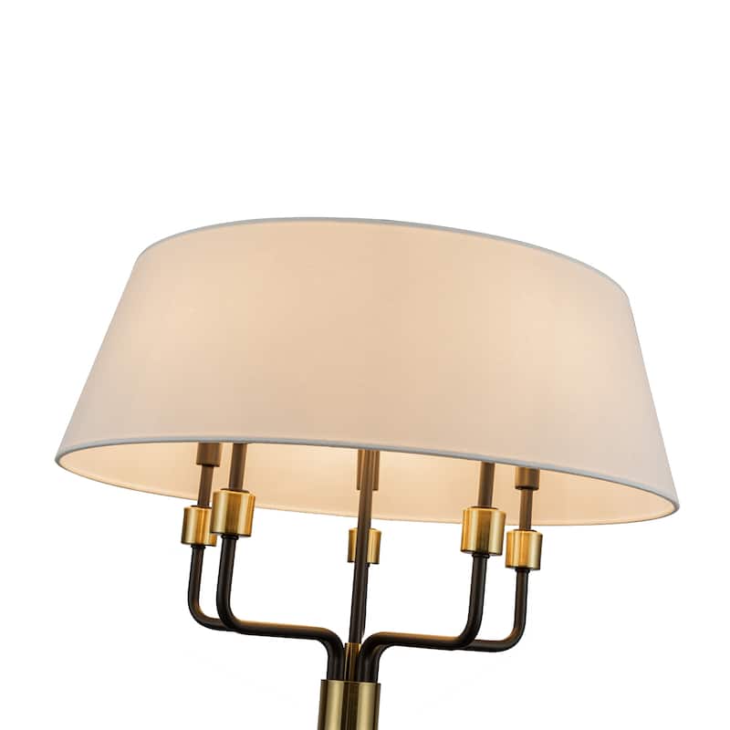 Artcraft Providence 5-Light Pendant - Black with Brushed Brass Accent