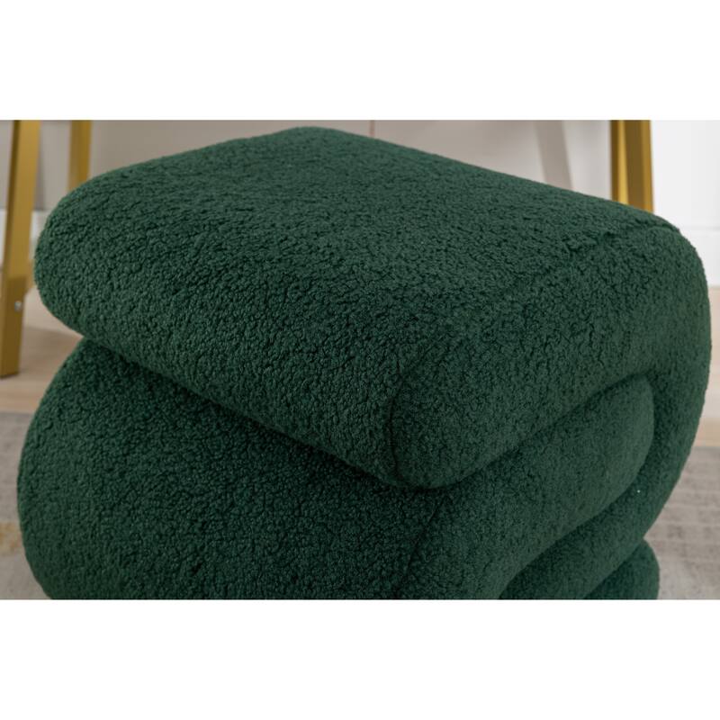 Teddy Fabric Ottoman Makeup Stool Footstool