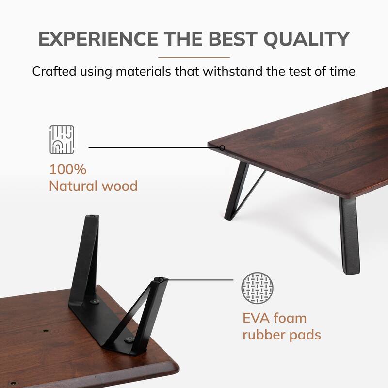 Jani Wood Monitor Stand Riser Desk - Ergonomic Design Stand, Desktop Organizer Table for Home, Office Workspace, Gaming Desk