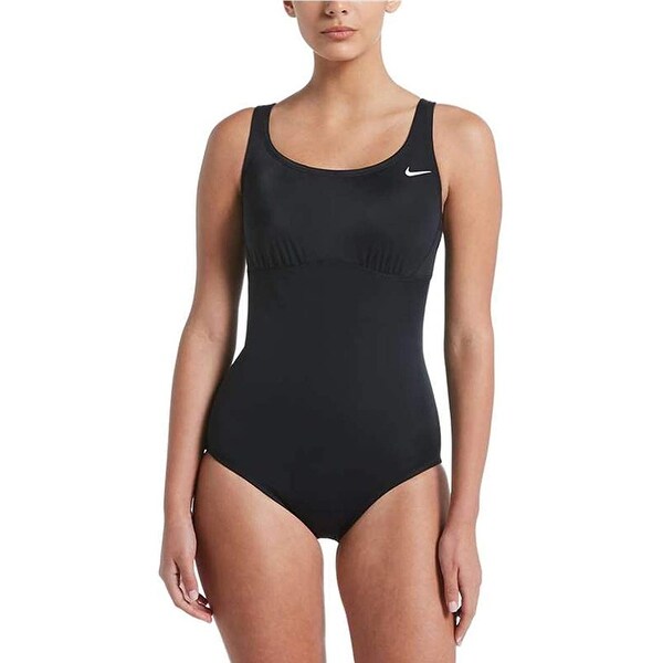 nike solid swimsuit in black
