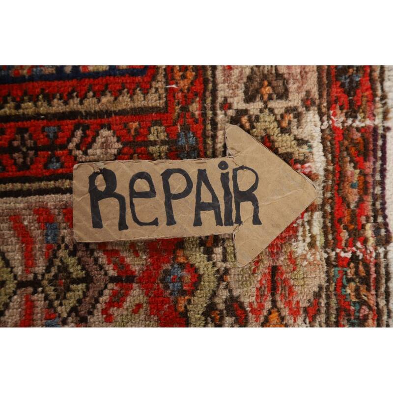 Pre-1900 Antique Blue Malayer Persian Runner Rug Handmade Wool Carpet - 3'2"x 16'7"