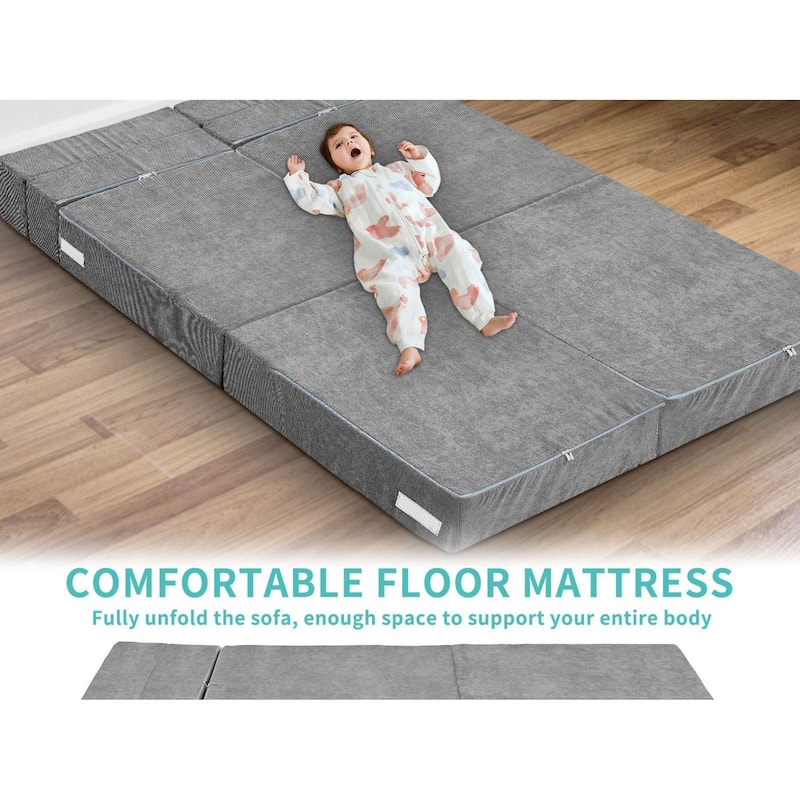 DoCred Kids Folding Sofa, Convertible Floor Mattress, Bed, Play Couch