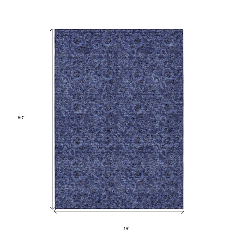 HomeRoots Floral Transitional Rectangle Outdoor Rug