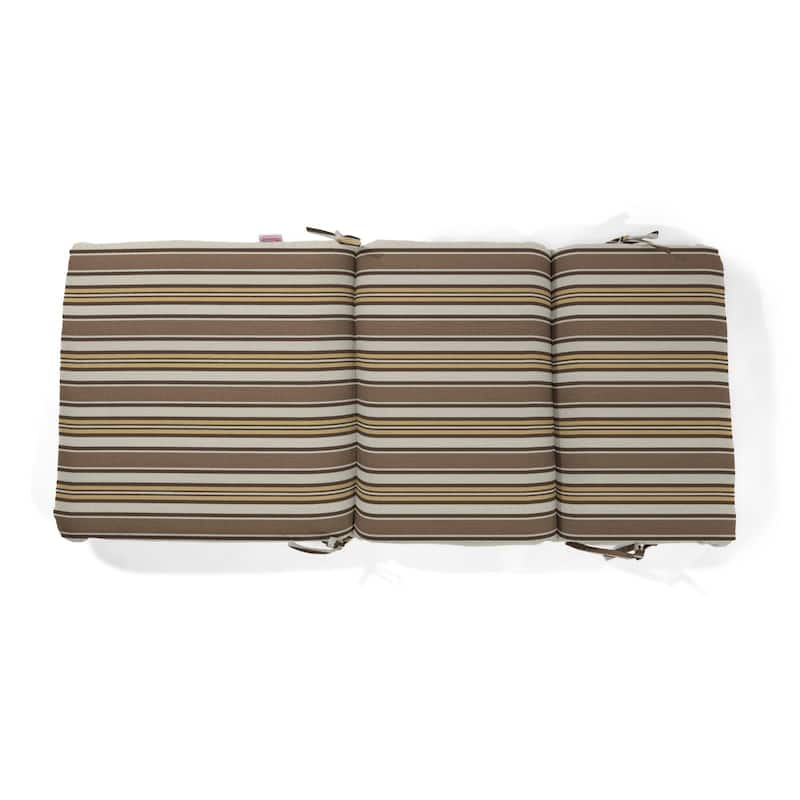 Sunbrella Stripe Sunbrella Fabric 1 Piece Indoor/Outdoor Two Ply High Back/Recliner Cushion, 22"W x 46"L - 22"W x 46"L