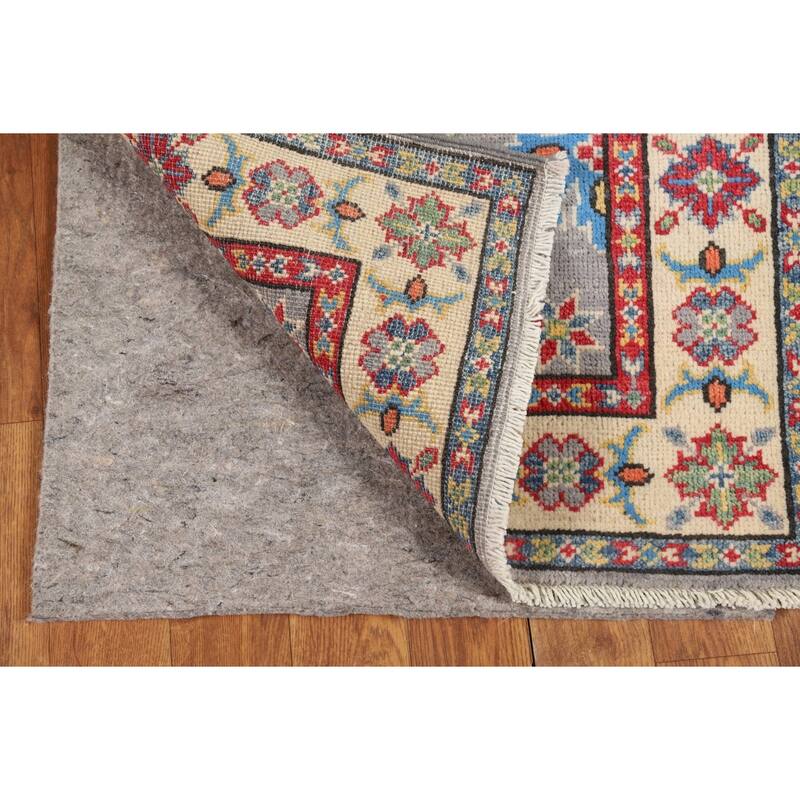 Gray Kazak Oriental Foyer Rug Hand-Knotted Wool Carpet - 2'0" x 3'0"