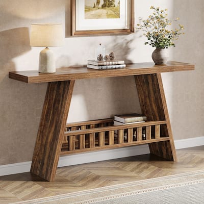 63 Inches Industrial Console Sofa Table for Living Room Entryway