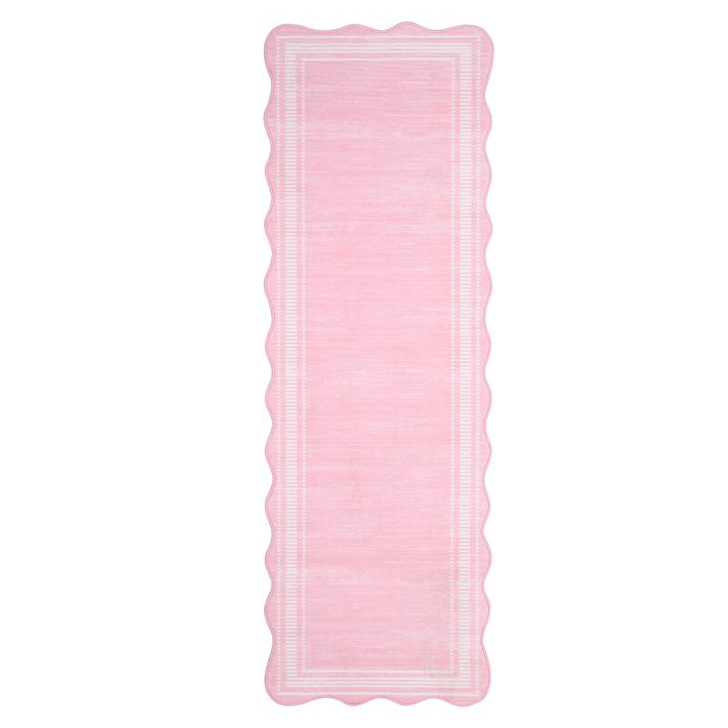 Garvee Scalloped Modern Bordered Area Rug