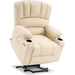 Mcombo Electric Power Lift Recliner Chair Sofa, Massage and Heat for Elderly, Extended Footrest,Cup Holders, USB Ports 7095