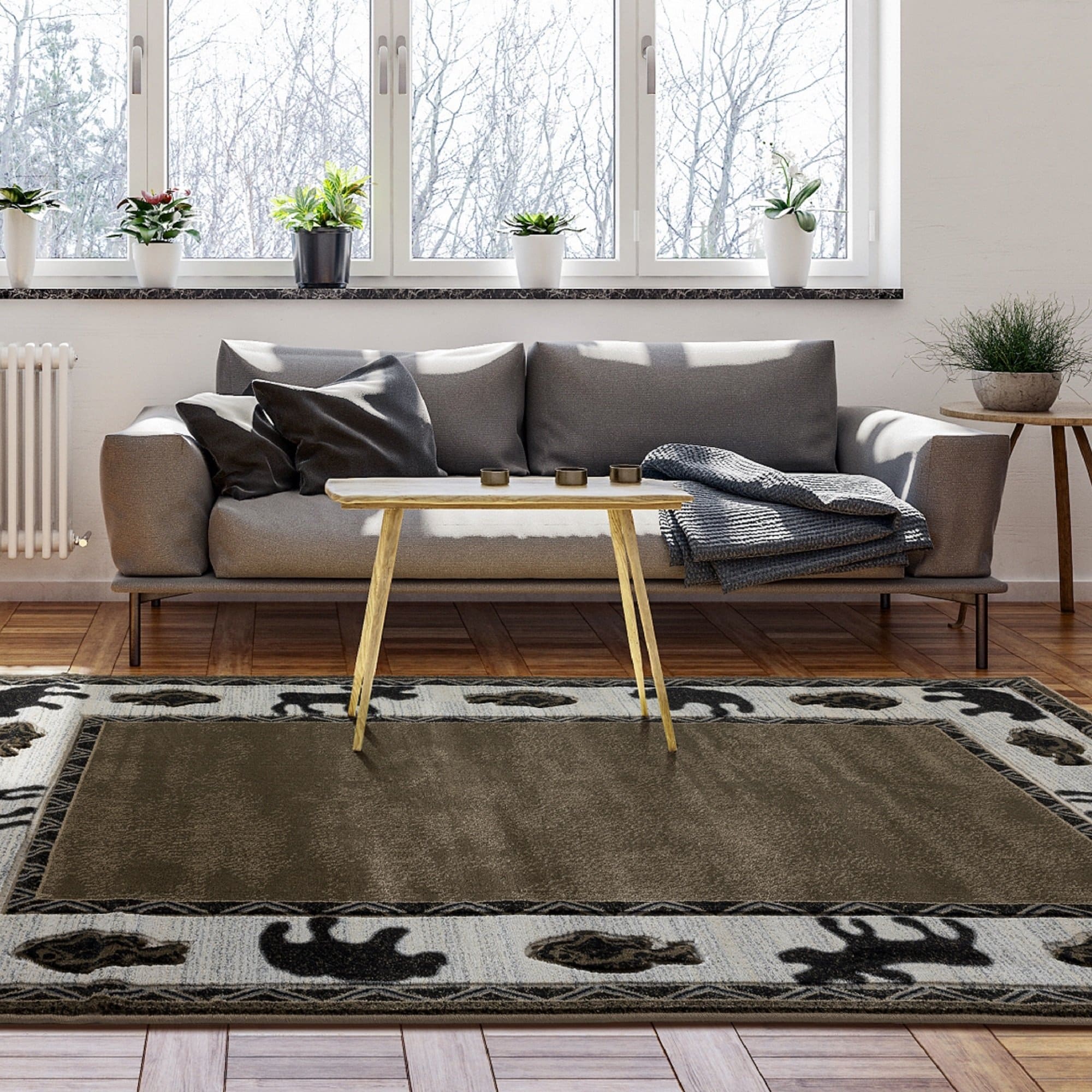 MDA Rugs Wildlife Collection Brown/Beige Area Rug