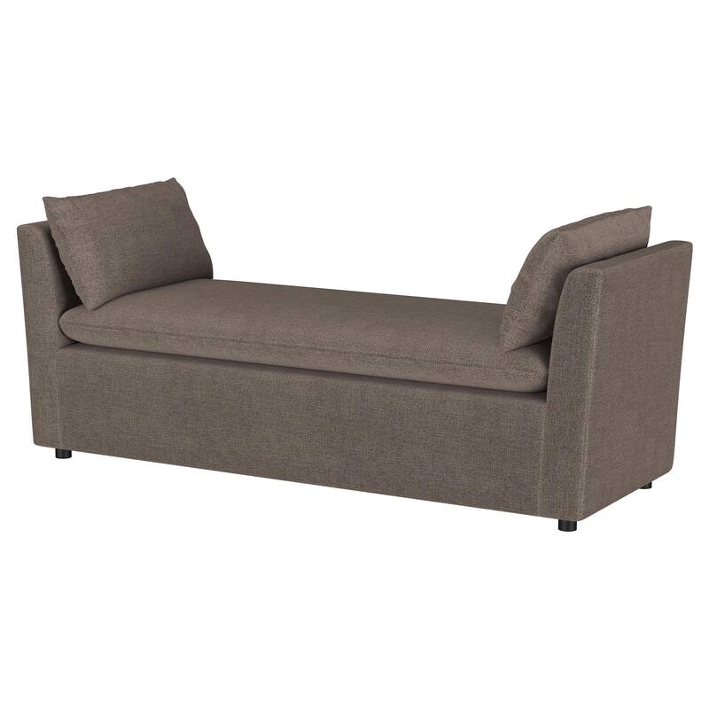 Robin Upholstered Accent Bench with Armrests Brown - 64.25'' X 22.50'' X 24.75''