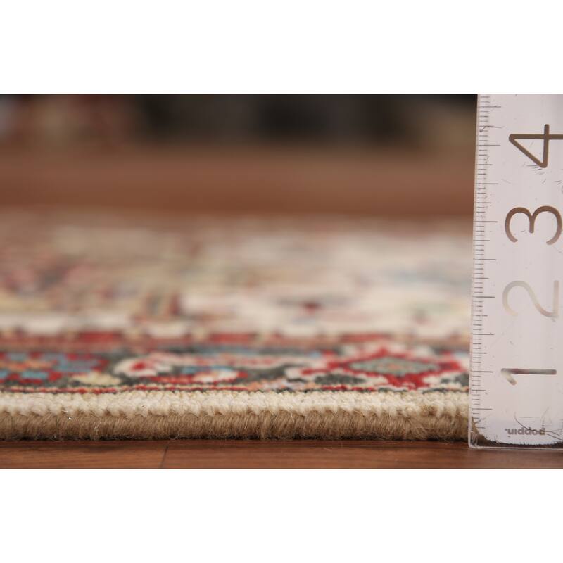 Geometric Heriz Serapi Indian Runner Rug Handmade Wool Carpet - 2'6"x 13'10"