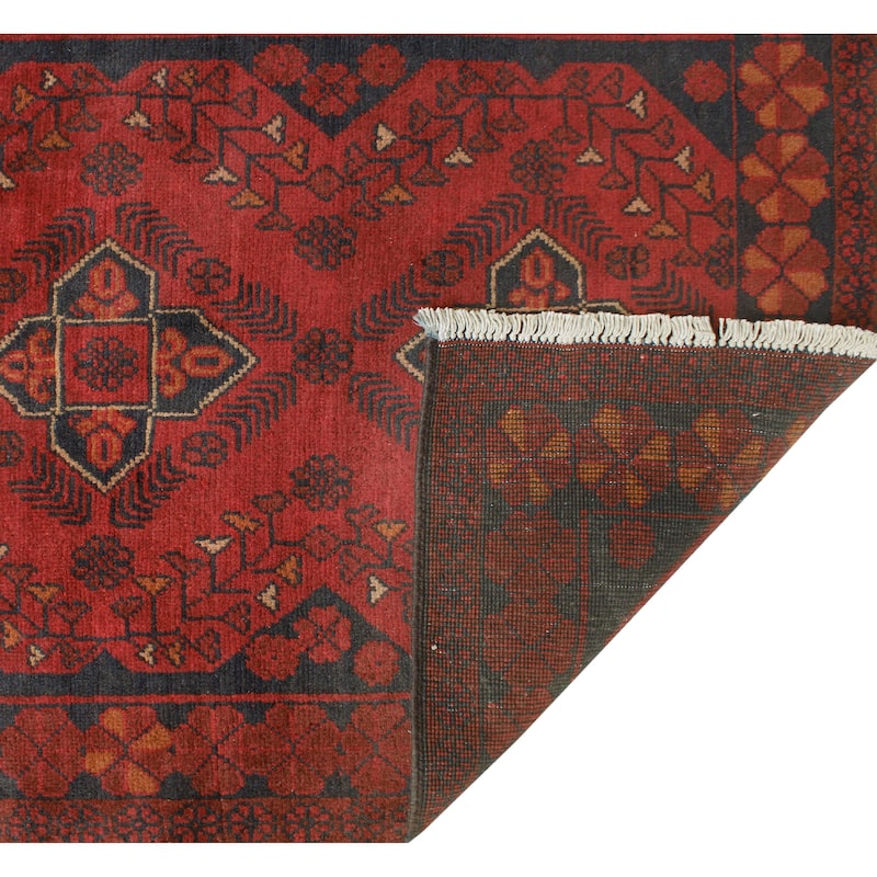 Khal Mohammadi Peymaneh Red/Navy Runner - 2'7" x 9'5"