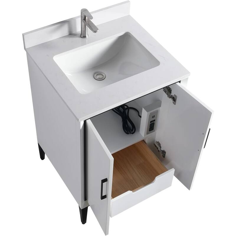 VSD Freestanding Shaker Bathroom Vanity with Cultured Marble Sink