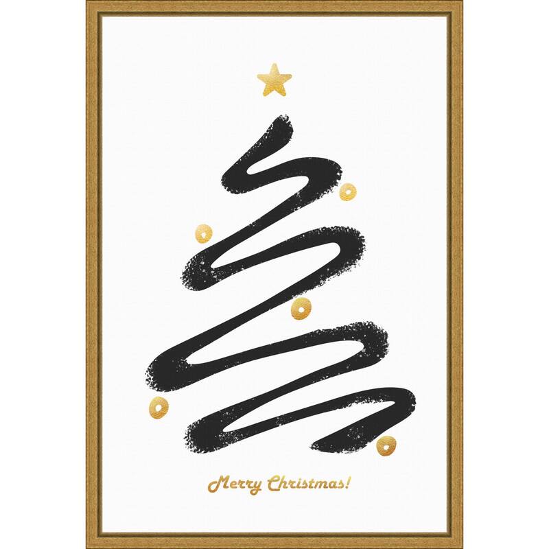 Merry Christmas by Amini54 Framed Canvas Wall Art Print