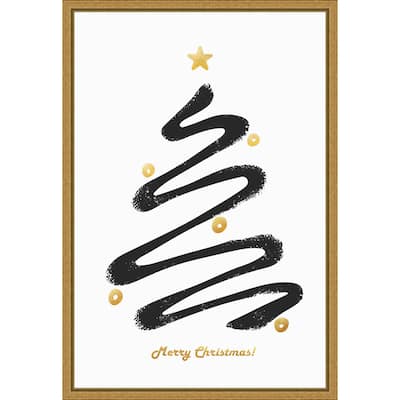 Merry Christmas by Amini54 Framed Canvas Wall Art Print