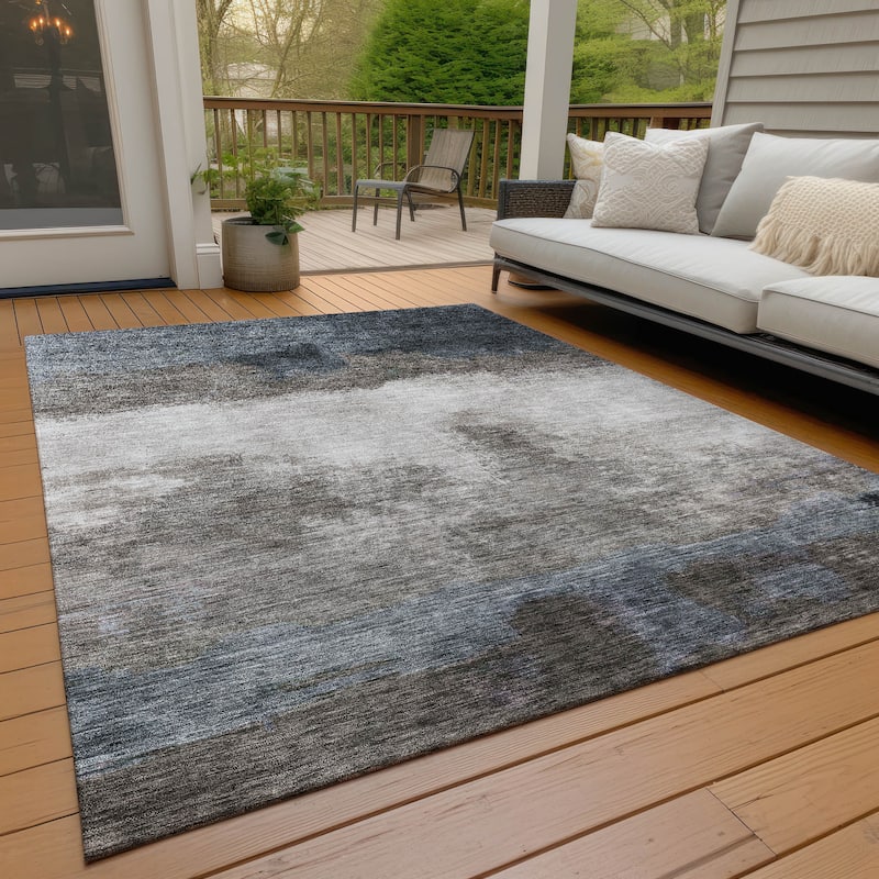 Machine Washable Indoor/ Outdoor Contemporary Chantille Rug