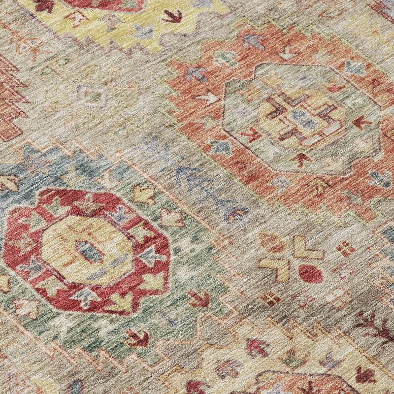 Machine Washable Indoor/ Outdoor Vintage Traditional Chantille Rug